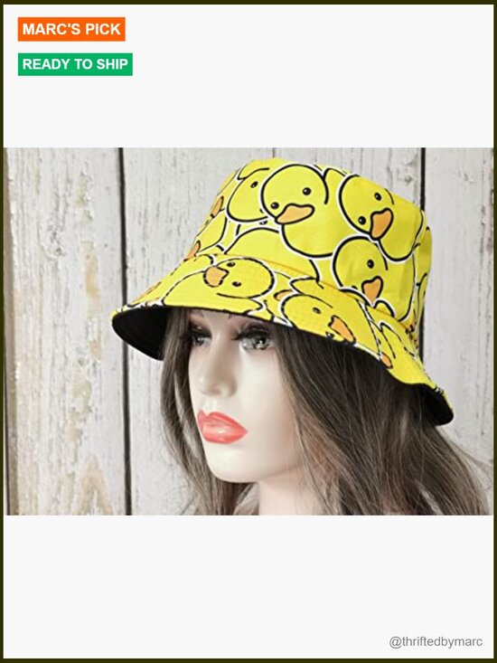 Unisex Reversible Duck Bucket Hat Sun Protection main image 3